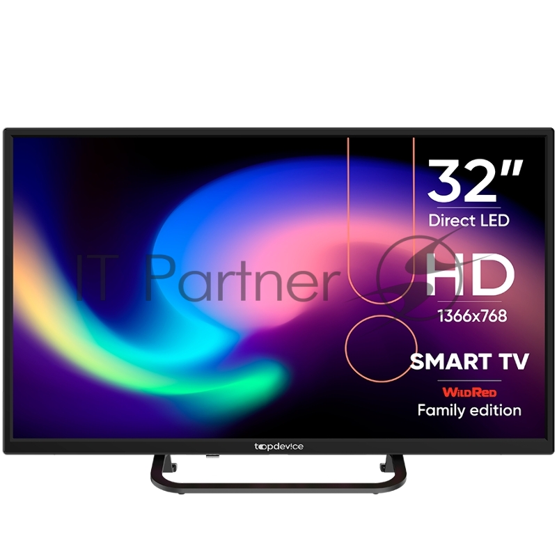 Телевизор 32 TOPDEVICE TDTV32BS02H black (HD, Smart TV, DVB-T/T2/C/S/S2)(TDTV32BS02H_B