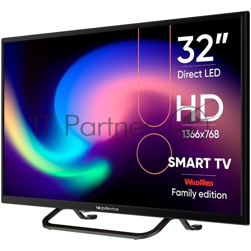 Телевизор 32 TOPDEVICE TDTV32BS02H black (HD, Smart TV, DVB-T/T2/C/S/S2)(TDTV32BS02H_B
