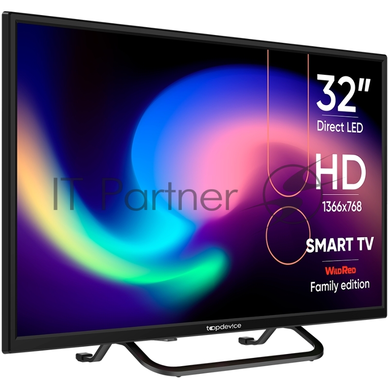 Телевизор 32 TOPDEVICE TDTV32BS02H black (HD, Smart TV, DVB-T/T2/C/S/S2)(TDTV32BS02H_B