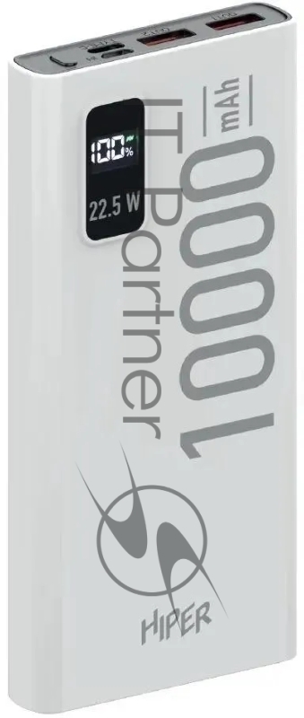 Мобильный аккумулятор Hiper EP 10000 10000mAh 3A QC PD 3xUSB белый (EP 10000 WHITE)