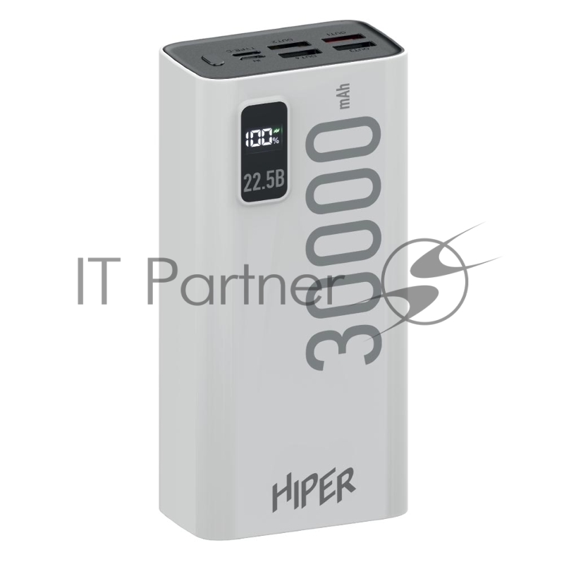 Мобильный аккумулятор Hiper EP 30000 30000mAh 3A QC PD 5xUSB белый (EP 30000 WHITE)