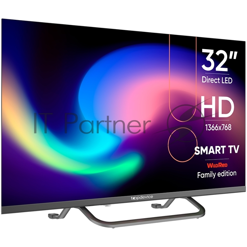 Жидкокристаллический телевизор, Topdevice, 32DLED DigitalSmartTV,Frameless,U BASE,MT9256,DVB-T/C/T2/S2,with CI SLOT,CI+,Innolux/CHOT/CSOT180± Bri,Android11.0 1G+8Gwith Wildred launcher,DVB-T/C/T2/S2,USB,Hot FUN,H.265,Dolby,AC-3,WiFi,PAL/