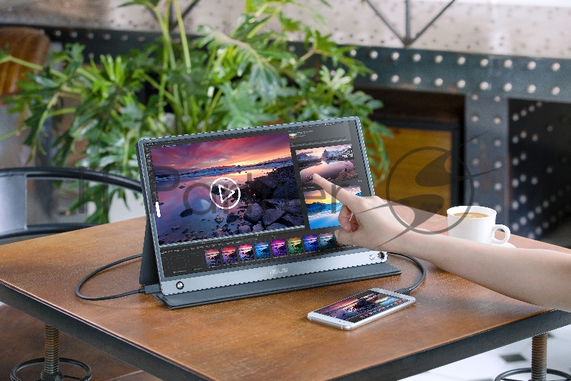 МОНИТОР 15.6 ASUS MB16AMT DarkGrey(IPS, LED, Wide, 1920x1080, 5ms, 178°/178°, 250 cd/m, 700,000:1, +НDMI, +MM, +USB, )