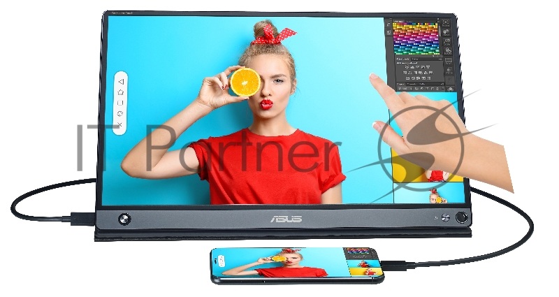 МОНИТОР 15.6 ASUS MB16AMT DarkGrey(IPS, LED, Wide, 1920x1080, 5ms, 178°/178°, 250 cd/m, 700,000:1, +НDMI, +MM, +USB, )