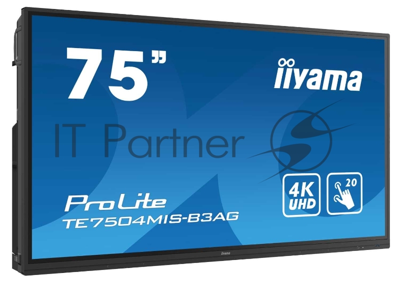 Широкоформатный дисплей (LFD) 75 iiWare9, 20-Points PureTouch-IR Screen, 3840x2160, 4K UHD IPS panel, Full Metal Housing, Fan-less, Speakers