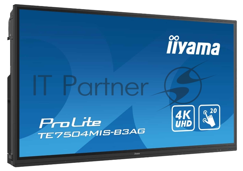 Широкоформатный дисплей (LFD) 75 iiWare9, 20-Points PureTouch-IR Screen, 3840x2160, 4K UHD IPS panel, Full Metal Housing, Fan-less, Speakers