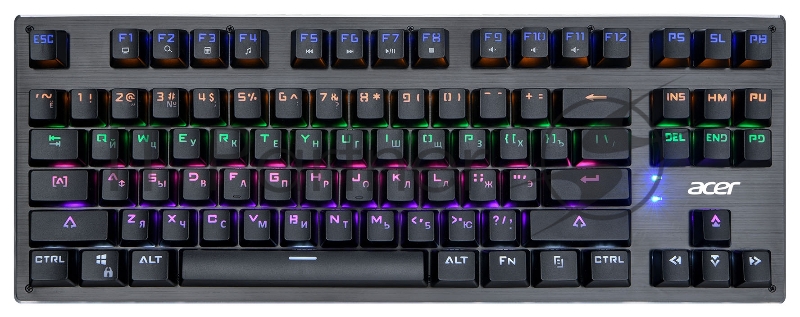 Клавиатура Acer OKW126 механическая черный USB for gamer LED
