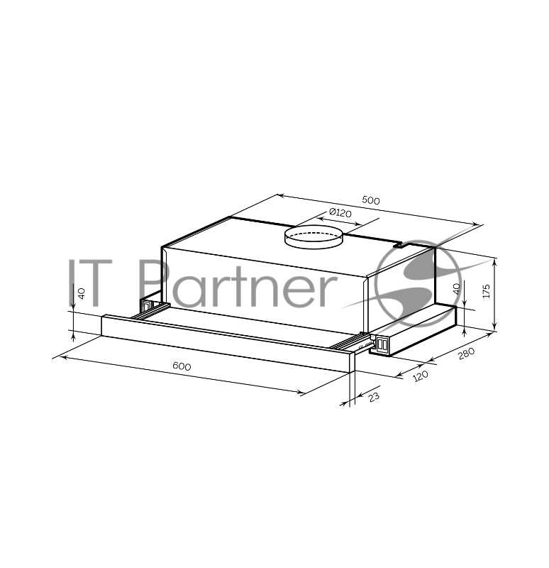 Вытяжка LEX HONVER 2M 600 INOX