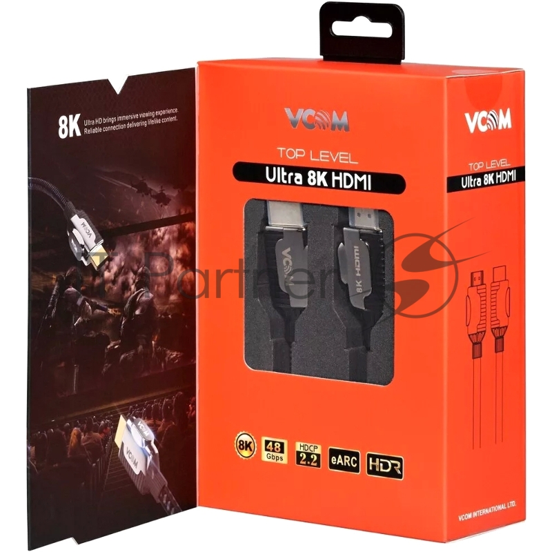 Кабель VCOM CG864-1M HDMI 19M/M,ver. 2.1, 8K@60 Hz 1m VCOM <CG864-1M>