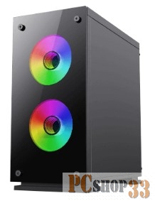 Корпус GAMEMAX M65 (mATX, Black, 1*USB3.0, 2*USB2.0, 3*120fans, Зак. стекло)