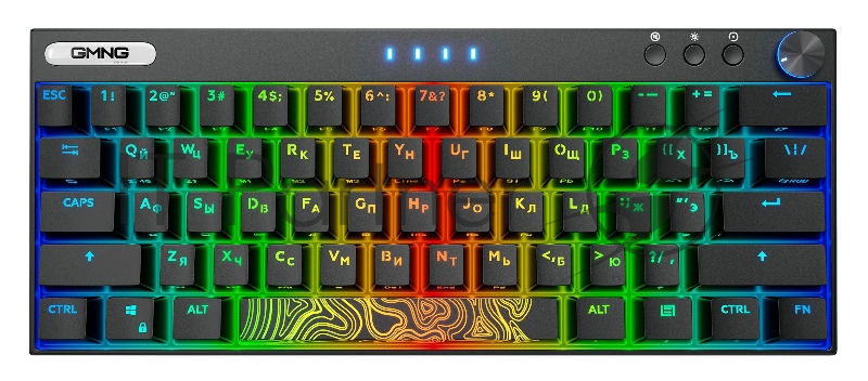 Клавиатура GMNG XK1 механическая черный USB беспроводная BT/Radio Multimedia for gamer LED (1680669)