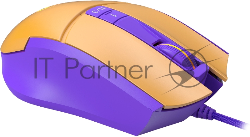 Мышь A4Tech Bloody L65 Max желтый/фиолетовый оптическая (12000dpi) USB