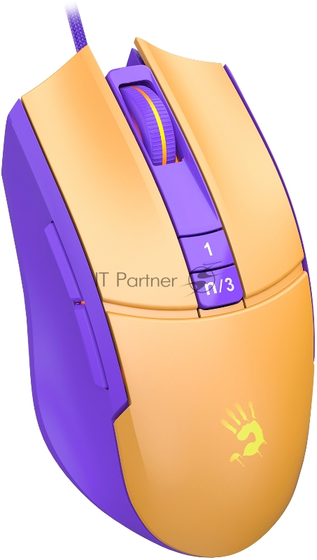 Мышь A4Tech Bloody L65 Max желтый/фиолетовый оптическая (12000dpi) USB