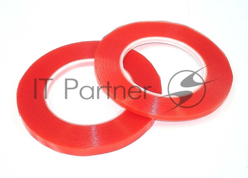 Скотч двусторонний прозрачный 3M с красной защитной лентой ширина 5мм 25м