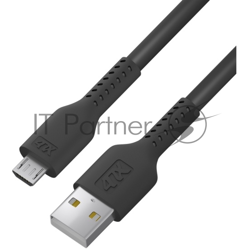 Кабель 0.5m MicroUSB, черный, черный ПВХ