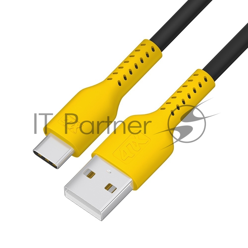 Кабель 0.5m TypeC, QC, черный, желтый ПВХ