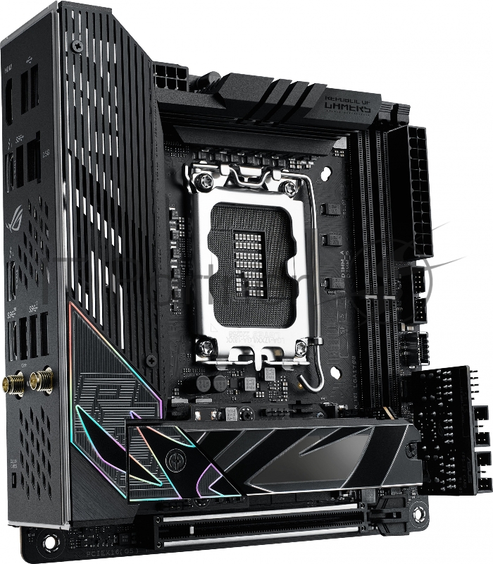 Материнская плата Asus ROG STRIX Z790-I GAMING WIFI Soc-1700 Intel Z790 2xDDR5 mini-ITX AC`97 8ch(7.1) 2.5Gg RAID+HDMI