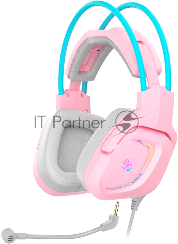 Наушники с микрофоном A4Tech Bloody G575 розовый/голубой (G575 /SKY PINK/ USB)