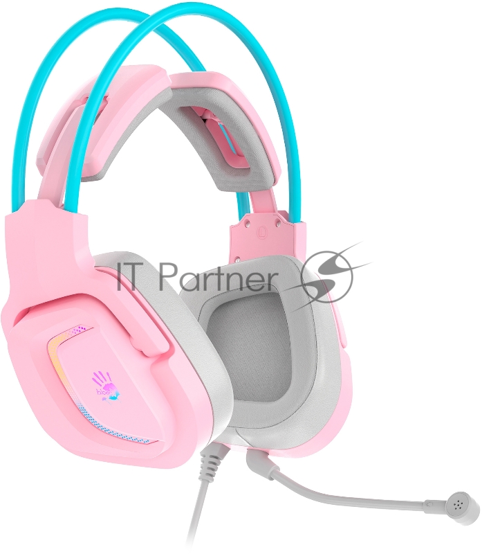 Наушники с микрофоном A4Tech Bloody G575 розовый/голубой (G575 /SKY PINK/ USB)