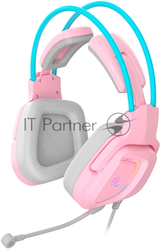 Наушники с микрофоном A4Tech Bloody G575 розовый/голубой (G575 /SKY PINK/ USB)