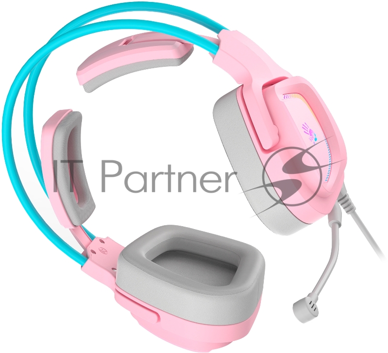 Наушники с микрофоном A4Tech Bloody G575 розовый/голубой (G575 /SKY PINK/ USB)