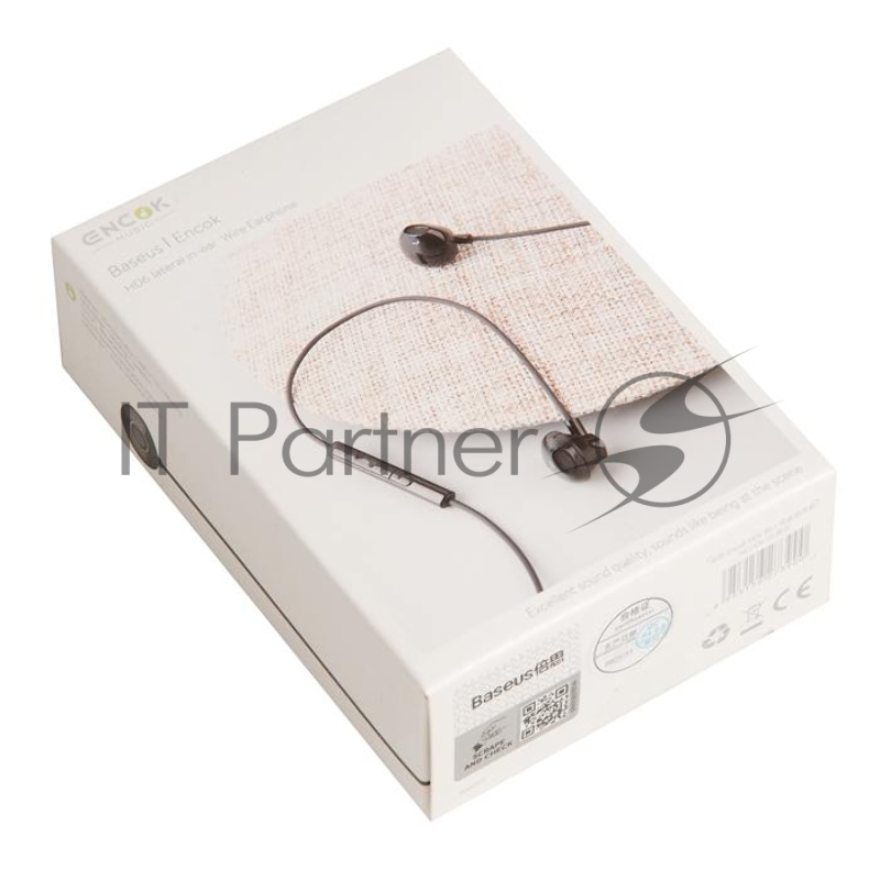 Наушники BASEUS H06 проводные с микрофоном и пультом управления, jack 3.5 мм, черный