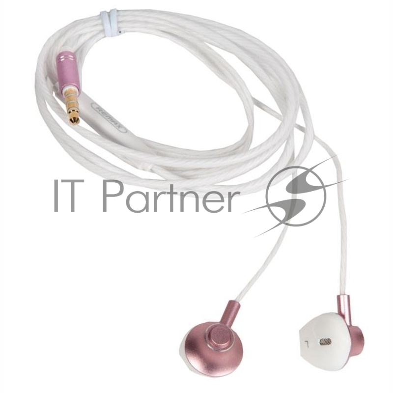Наушники REMAX RM-711 Wired Earphone микрофон, подключение Jack 3.5 mm, розовый