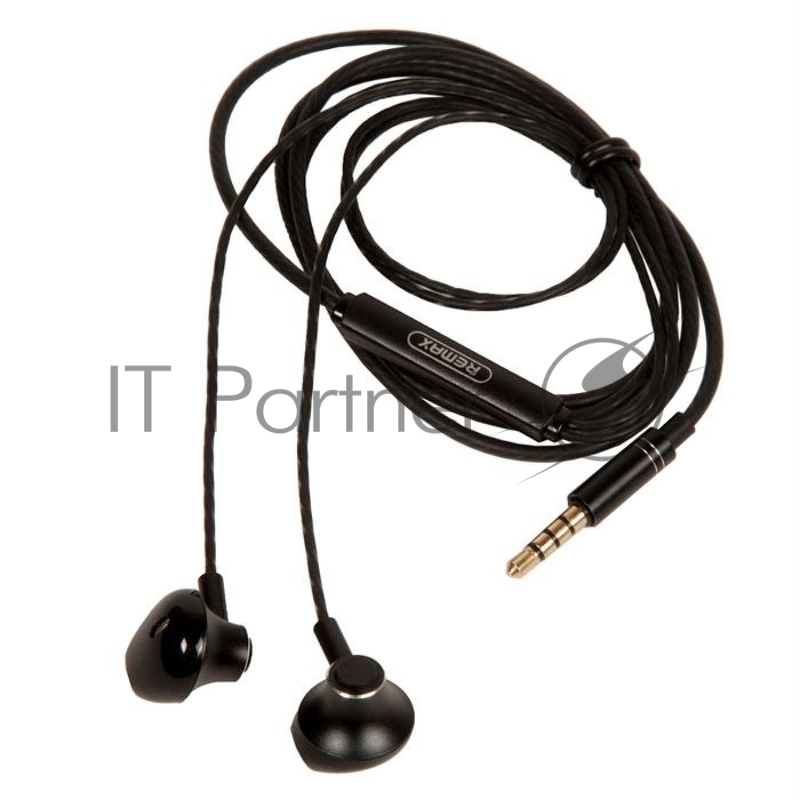 Наушники REMAX RM-711 Wired Earphone микрофон, подключение Jack 3.5 mm, черный