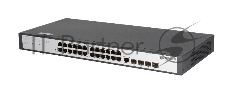 Коммутатор S2528-C Ethernet switch with 28 GE ports (1 console port, 24 GE TX ports, 4 GE SFP ports standard AC220V power supply fanless, 1U, standard 19-inch rack-mounted installation)