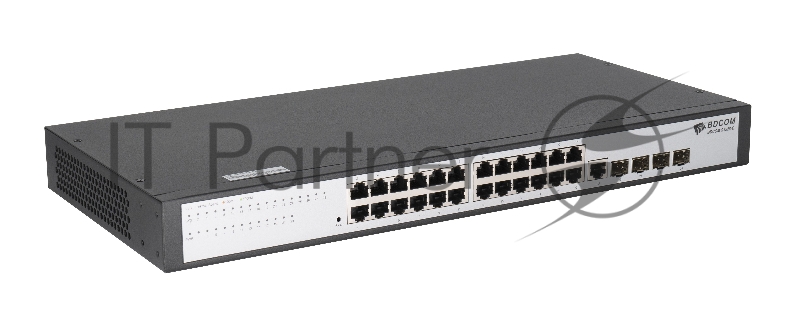Коммутатор S2528-C Ethernet switch with 28 GE ports (1 console port, 24 GE TX ports, 4 GE SFP ports standard AC220V power supply fanless, 1U, standard 19-inch rack-mounted installation)