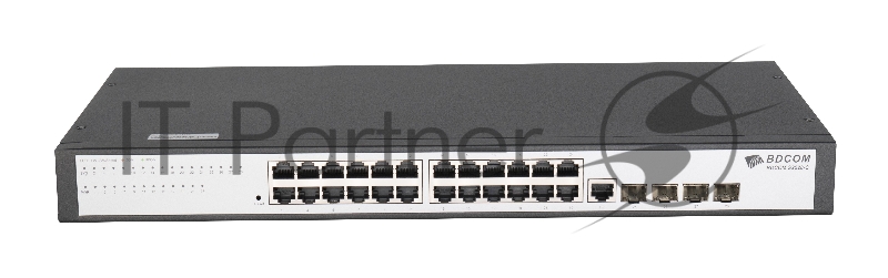 Коммутатор S2528-C Ethernet switch with 28 GE ports (1 console port, 24 GE TX ports, 4 GE SFP ports standard AC220V power supply fanless, 1U, standard 19-inch rack-mounted installation)