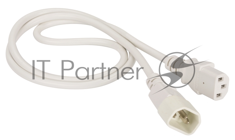 Шнур питания C13-C14, 3х0.75, 220В, 10А, белый, 1.8 метра