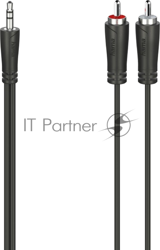 Кабель аудио Hama H-200720 Jack 3.5 (m)/2хRCA (m) 1.5м. черный (уп.:1шт) (00200720)