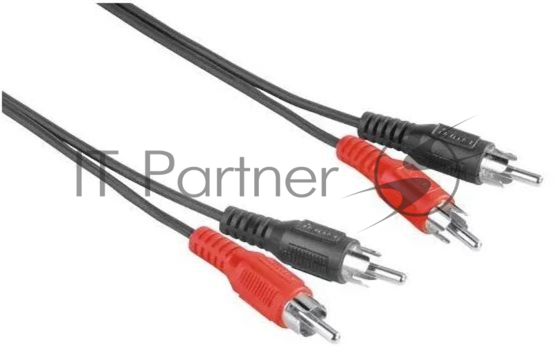 Кабель аудио Hama H-205086 2хRCA (f)/2хRCA (f) 2.5м. черный (уп.:1шт) (00205086)