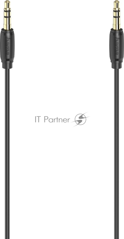 Кабель аудио Hama H-205263 Jack 3.5 (m)/Jack 3.5 (m) 3м. Позолоченные контакты черный (уп.:1шт) (00205263)