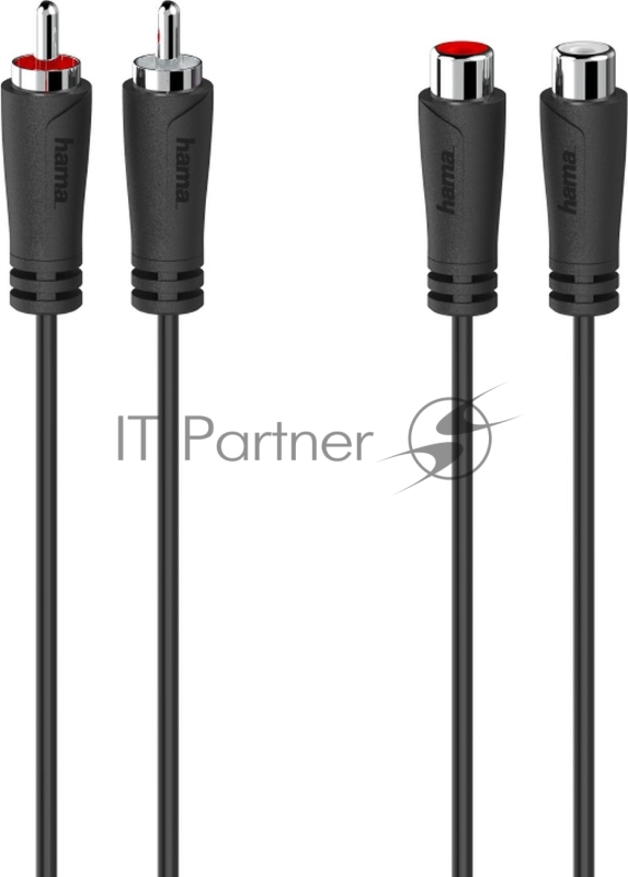 Кабель-удлинитель аудио Hama H-205259 2хRCA (f)/2хRCA (m) 1.5м. черный (00205259)