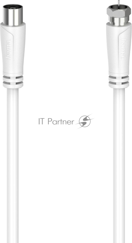 Кабель антенный Hama H-205061 Coax (f)/Coax Socket 1.5м. белый (уп.:1шт) (00205061)