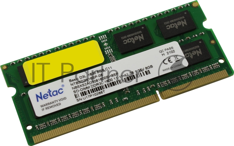 Оперативная память 8Gb DDR-III 1600MHz Netac SO-DIMM (NTBSD3N16SP-08)