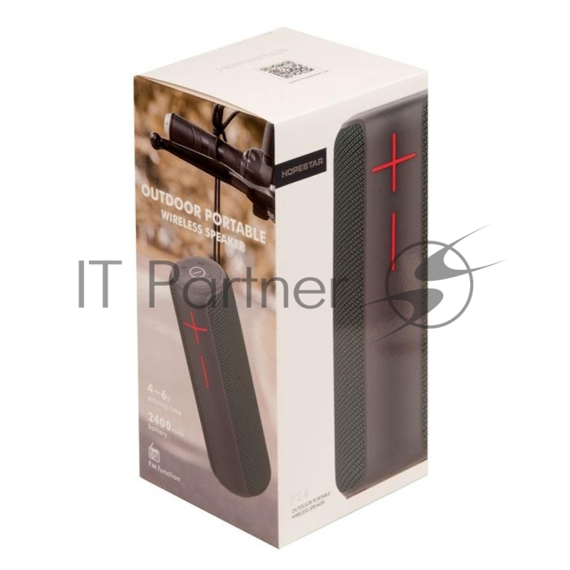 Портативная колонка bluetooth Hopestar P24, TWS, AUX, USB, microSD, TF, Type-C, синий с красной вставкой
