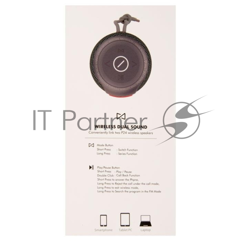 Портативная колонка bluetooth Hopestar P24, TWS, AUX, USB, microSD, TF, Type-C, синий с красной вставкой