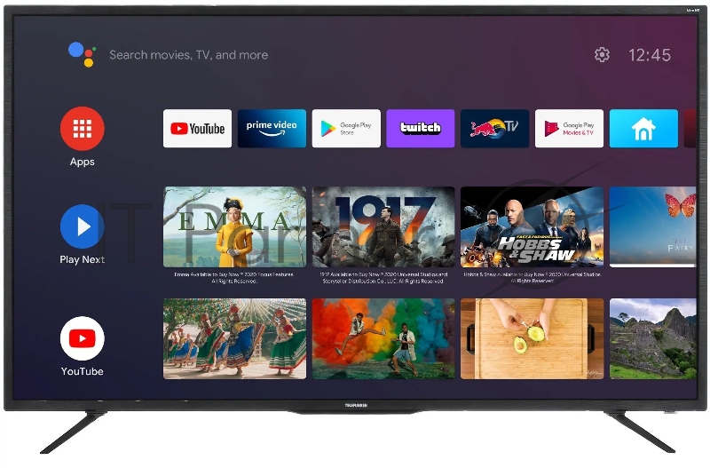 Телевизор LED Telefunken 55 TF-LED55S12T2SUY черный 4K Ultra HD 60Hz DVB-T DVB-T2 DVB-C DVB-S DVB-S2 USB WiFi Smart TV (RUS)