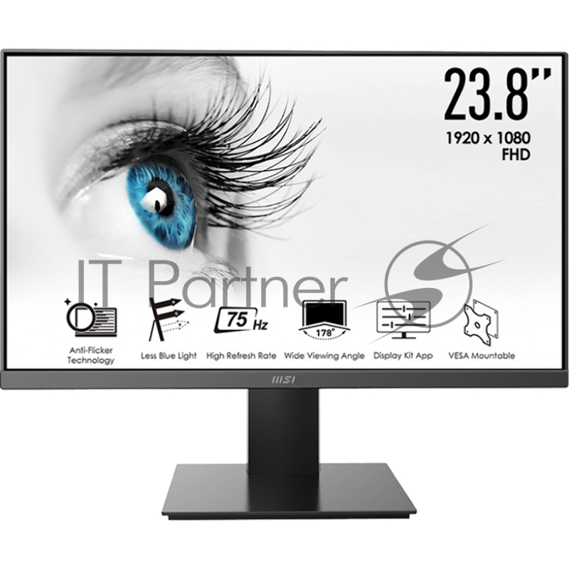 Монитор/ MSI PRO MP241X 23.8 FHD (1920x1080 (матовый))/flat/VA/75Hz/8ms/HD (VGA)/2.85kg 23.8(1920x1080)/ (Ghz)/Mb/Gb/Ext: