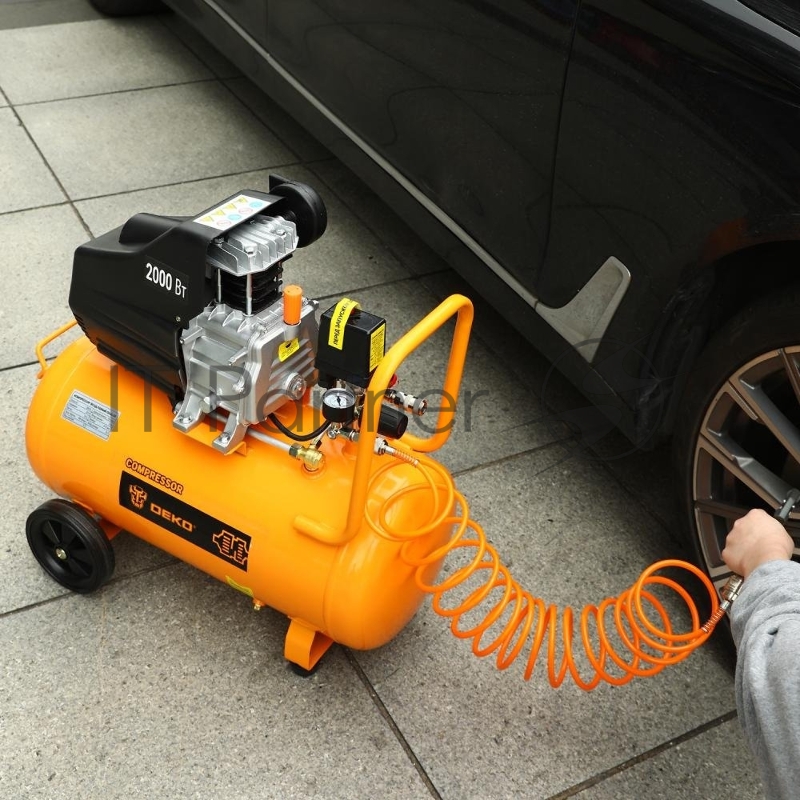 Компрессор поршневой Deko DKAC50 масляный 290л/мин 50л 2000Вт оранжевый/черный