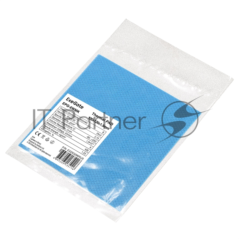 Термопрокладка ExeGate EPG-6WMK (120x120x1.5 mm, 6 Вт/ (м•К))