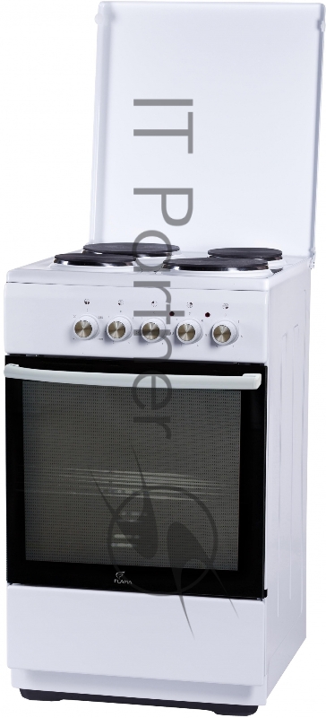 Плита Электрическая Flama L FE 14010 W белый эмаль (металлическая крышка)