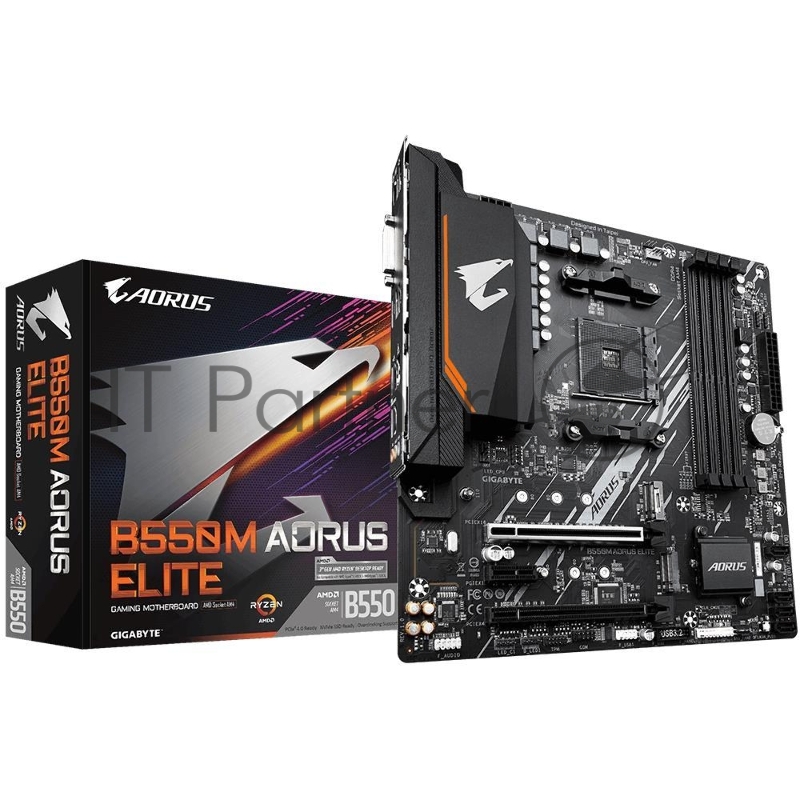 Материнская плата GIGABYTE B550M AORUS ELITE / AMD B550 AM4 4xDDR4-4733 2xM.2 4xSATA DVI-D HDMI / mATX