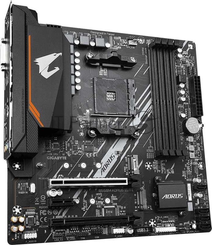 Материнская плата GIGABYTE B550M AORUS ELITE / AMD B550 AM4 4xDDR4-4733 2xM.2 4xSATA DVI-D HDMI / mATX