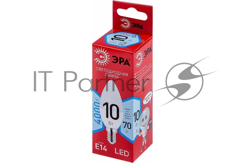 Лампа светодиодная ЭРА LED B35-10W-840-E14 R (диод, свеча, 10Вт, нейтр, E14) (10/100/3500)