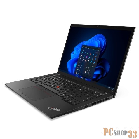 Ноутбук ThinkPad T14s Gen 3 14 WUXGA (1920x1200) IPS 300N, i7-1260P, 16GB LPDDR5 4800, 512GB SSD M.2, Intel Iris Xe, WiFi, BT, FPR, SCR, IR&FHD Cam, 57Wh, 65W USB-C Slim, NoOS, 1Y, 1.21kg