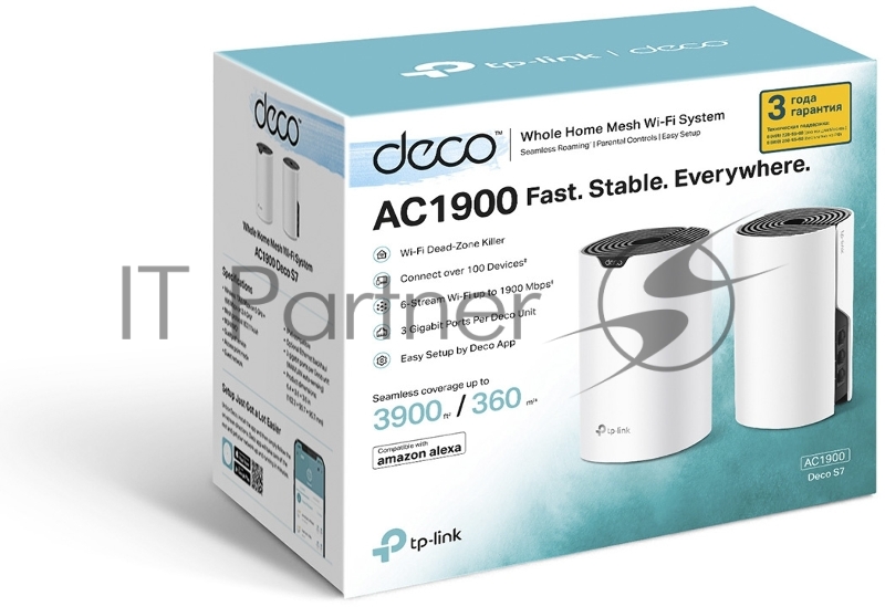 Домашняя Mesh Wi-Fi система TP-Link Deco S7(2-pack) AC1900